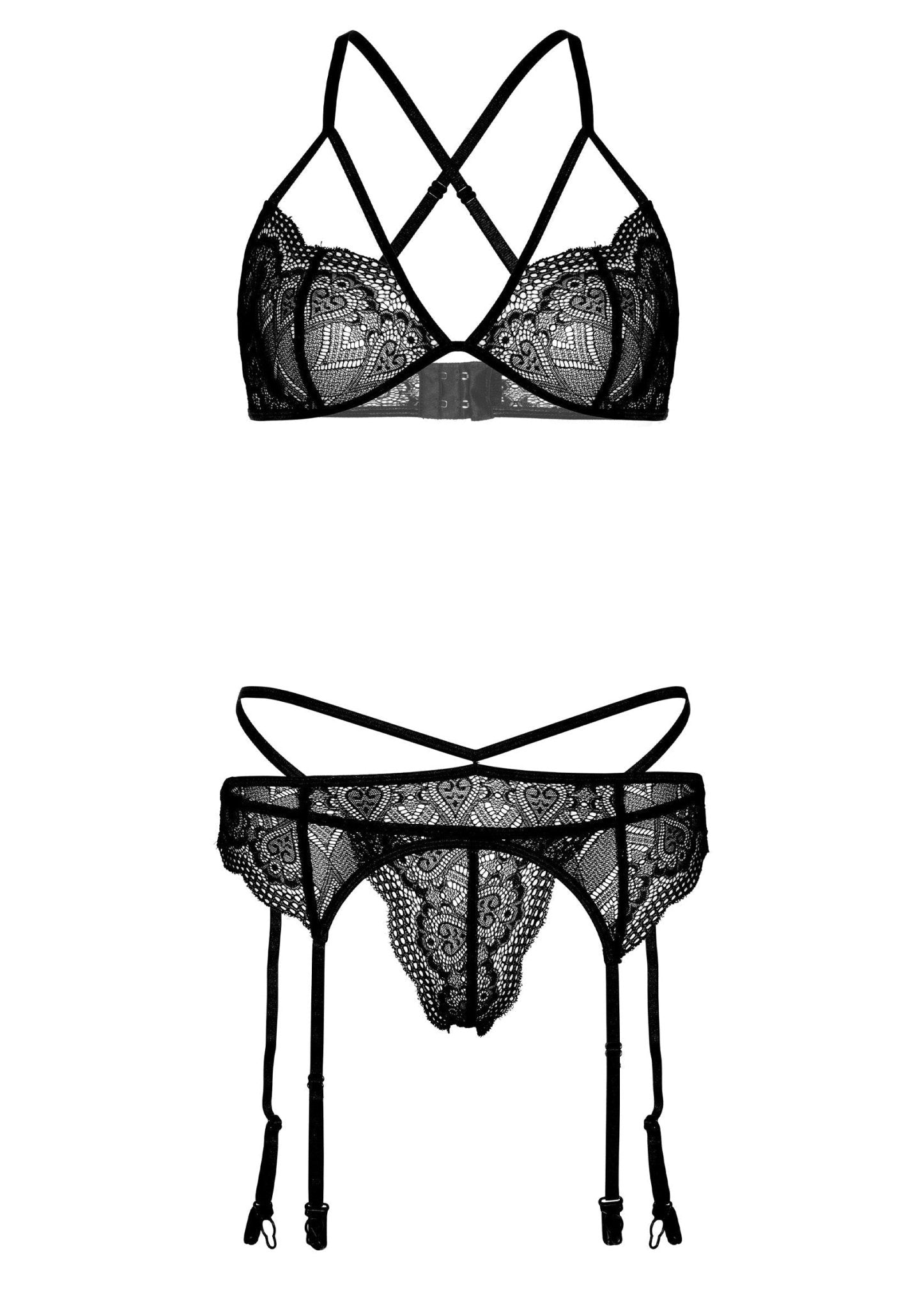 4PC Garter Lingerie Set - Hot Plaza
