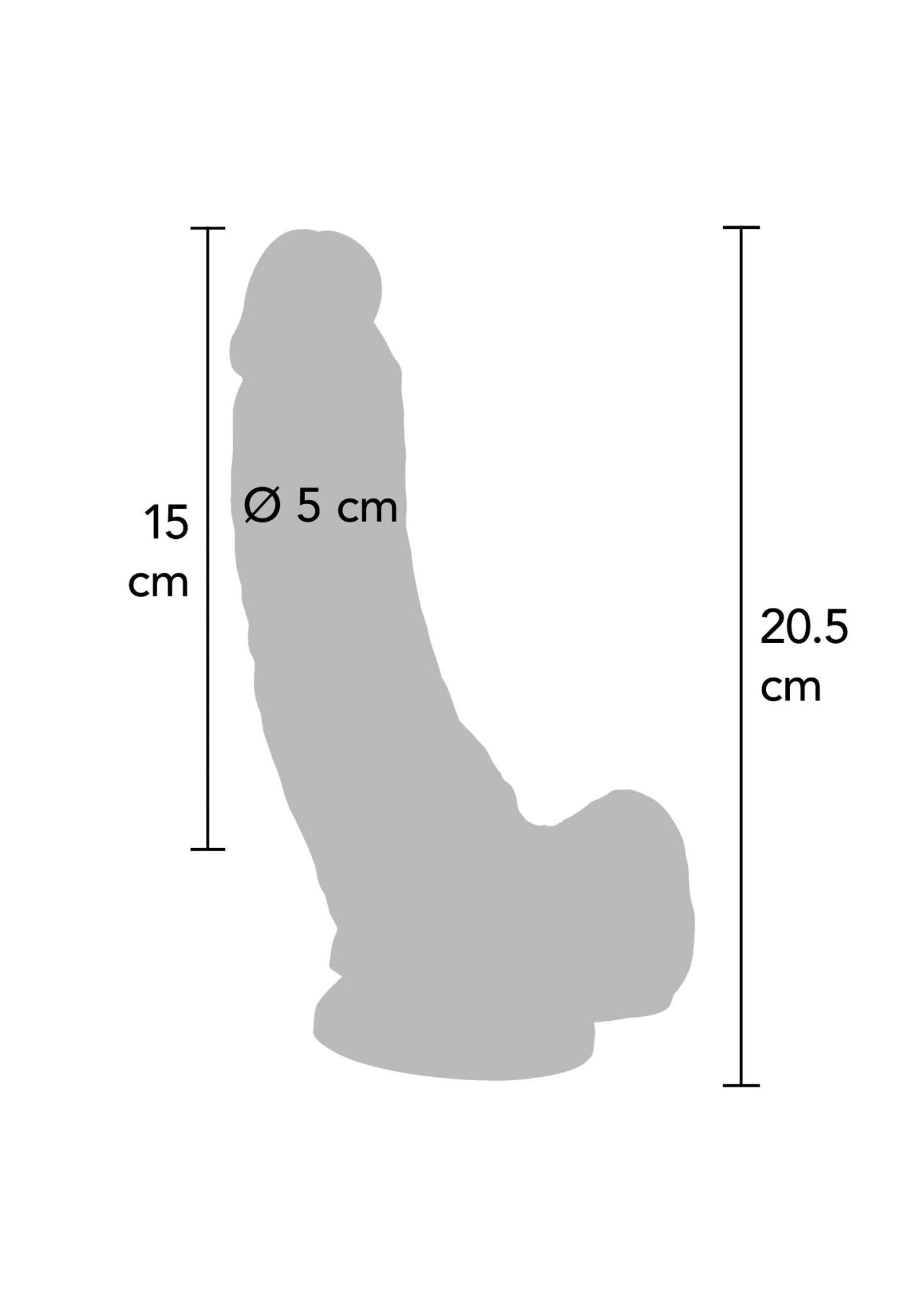 Dildo PVC 20.5 cm Zwart