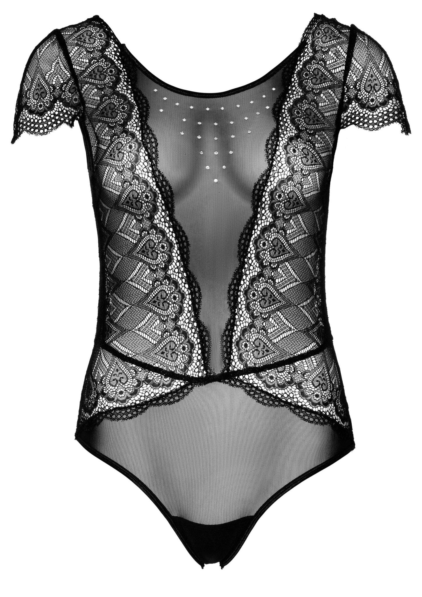 Floral Lace and Mesh Teddy - Hot Plaza