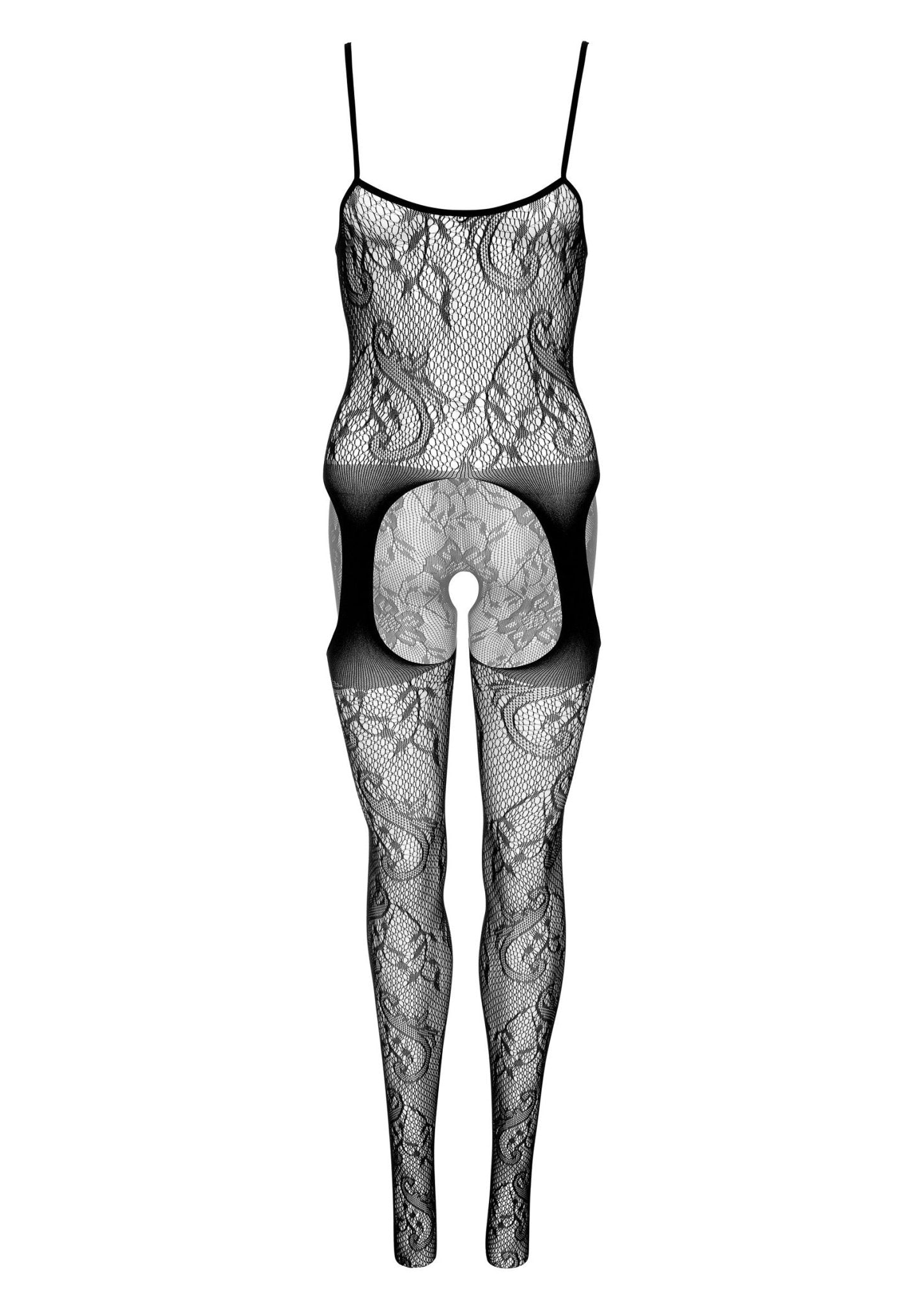 Floral Suspender Bodystocking - Hot Plaza