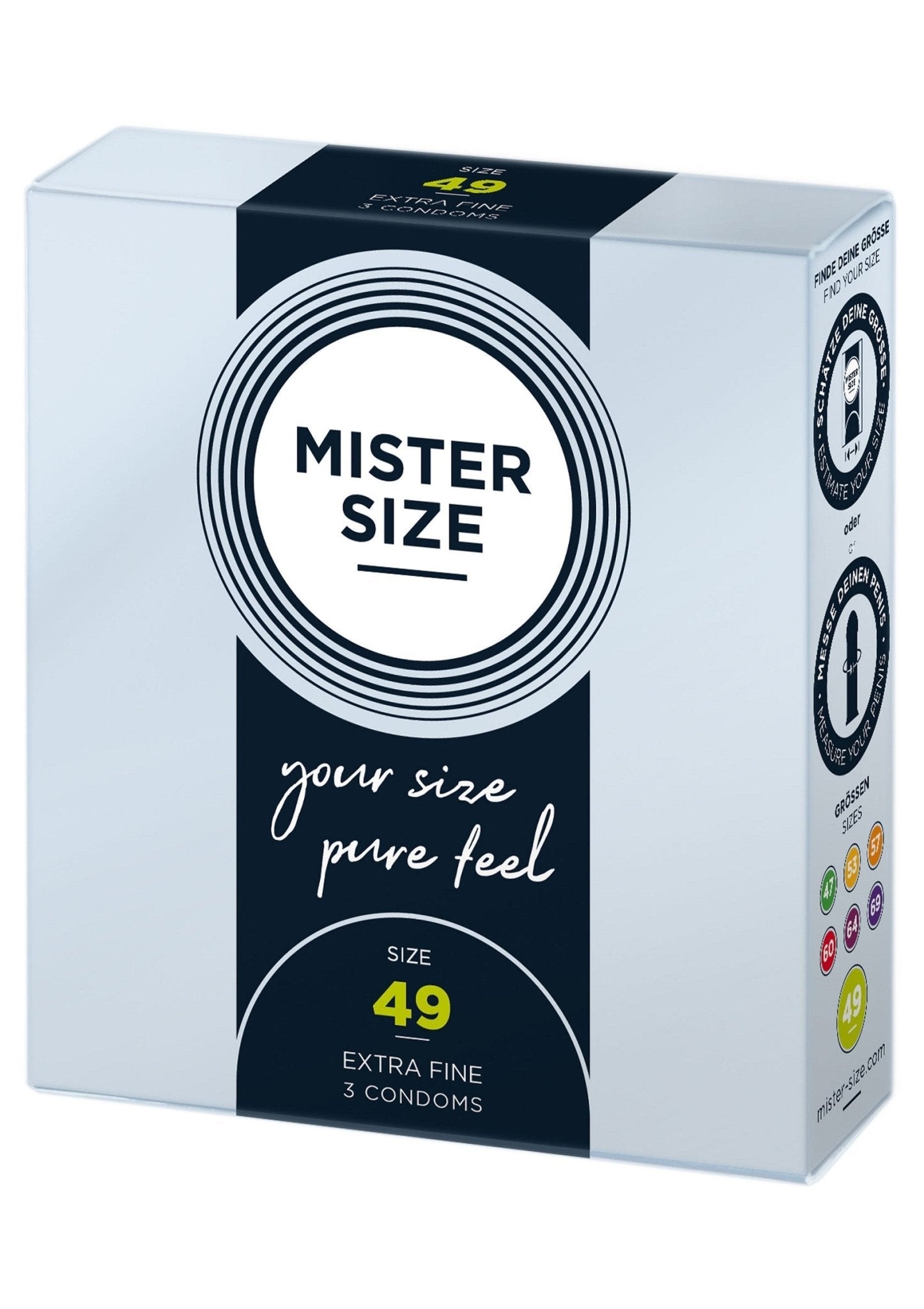 MISTER SIZE 49mm Condoms 3pcs - Hot Plaza