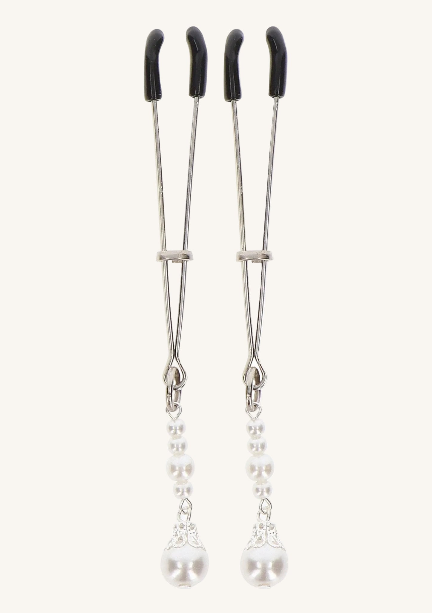 Tepelklemmen met Parels Zilver - Hot Plaza