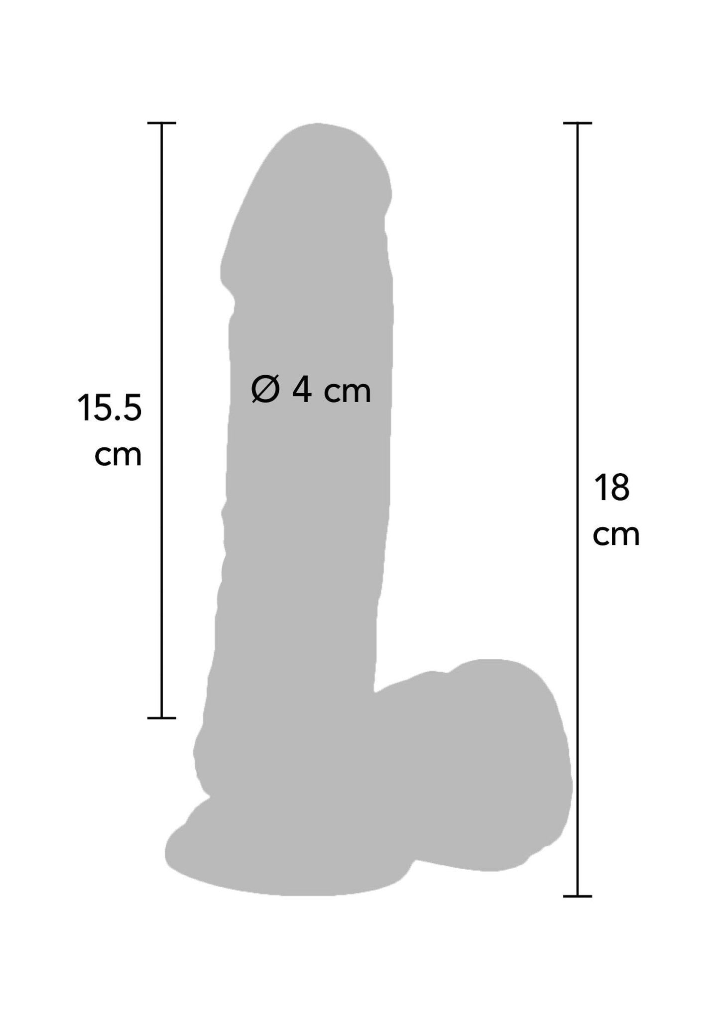 Vibrating Dildo PVC 18 cm
