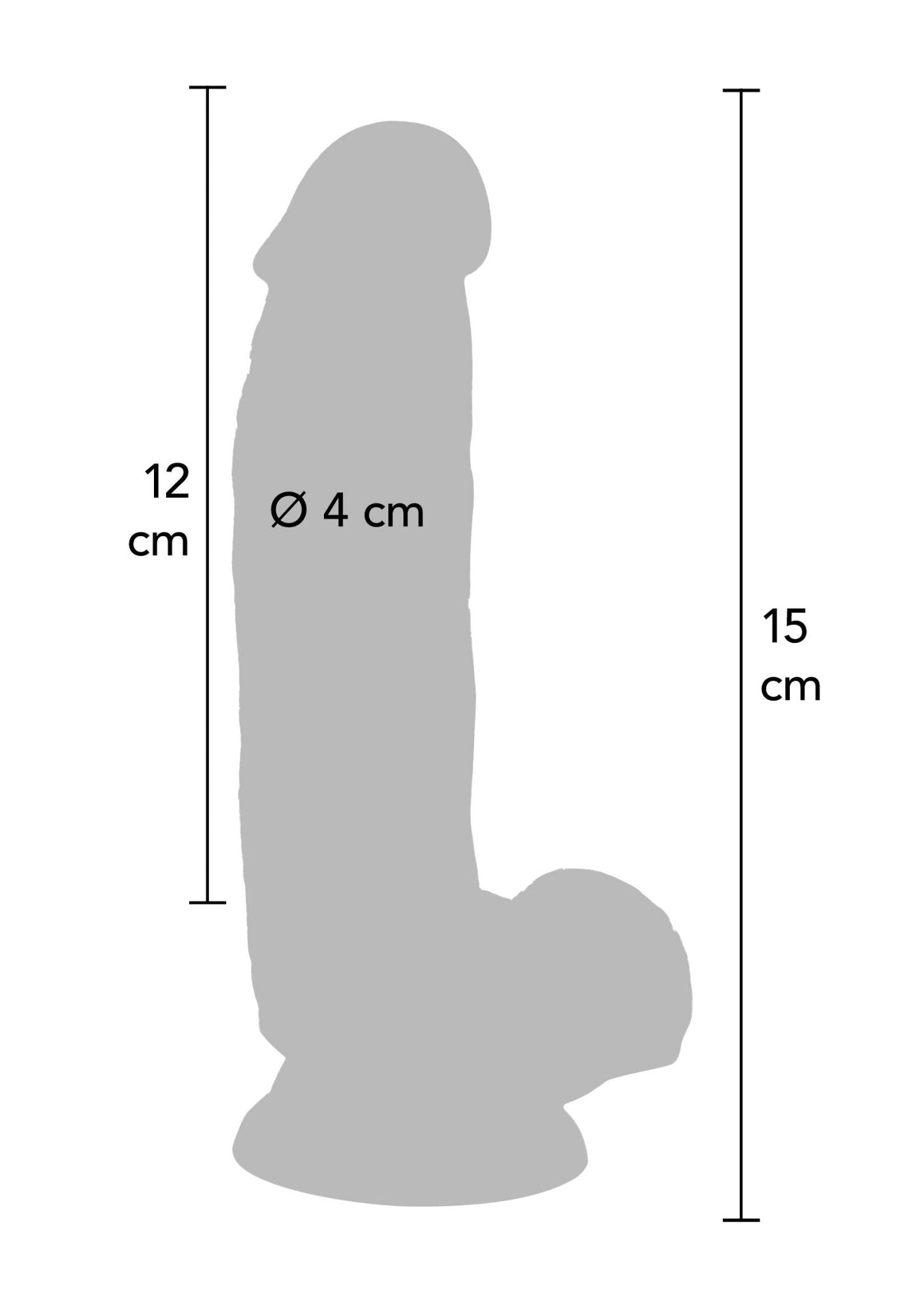 Dildo PVC 15 cm Zwart