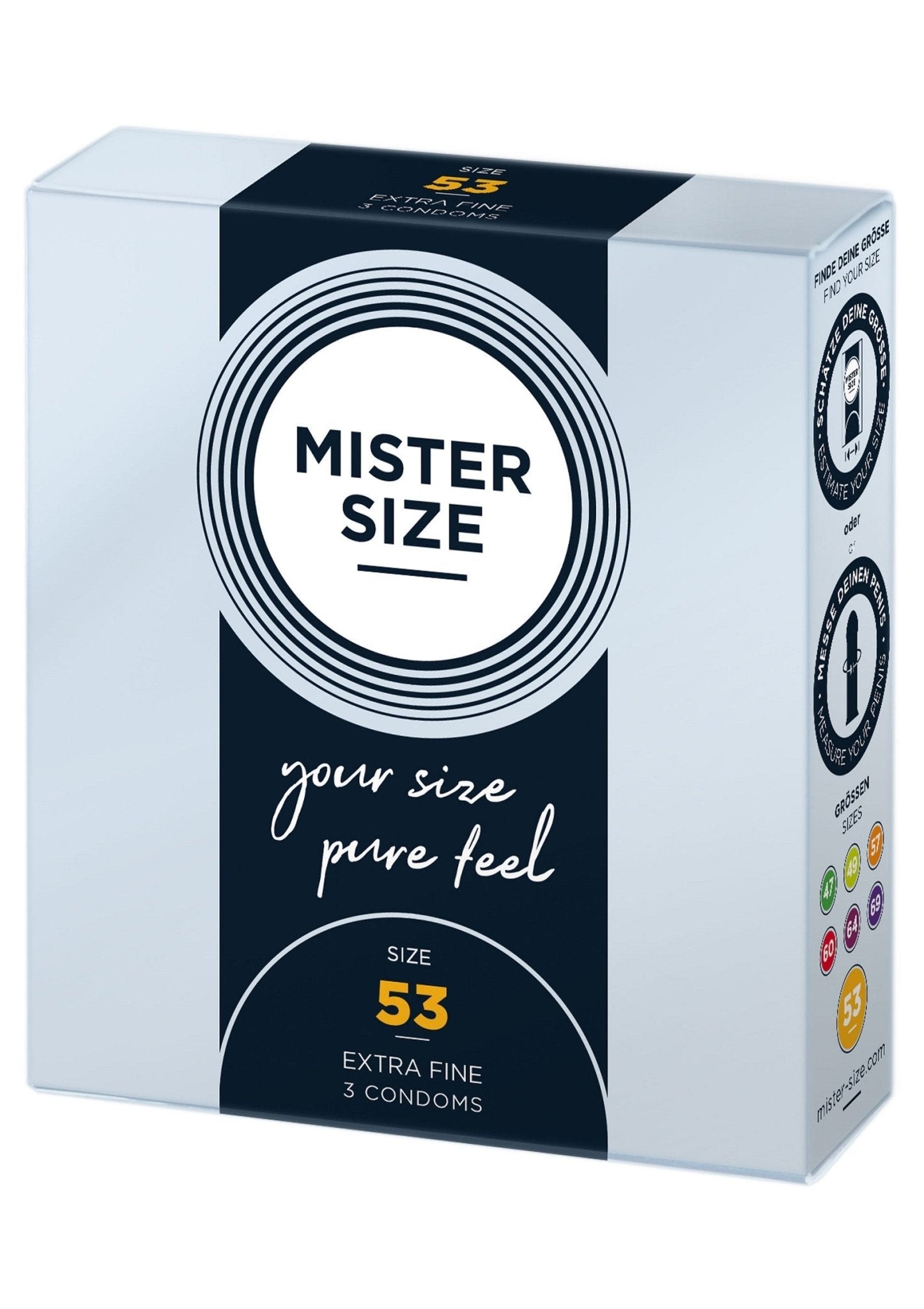 MISTER SIZE 53mm Condoms 3pcs - Hot Plaza