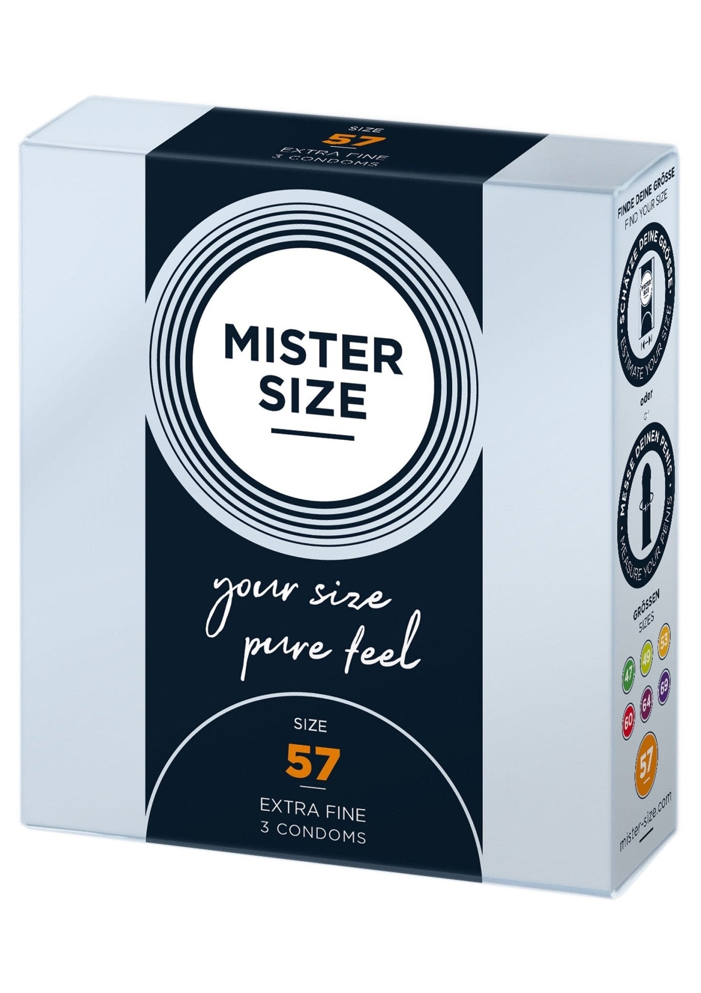 MISTER SIZE 57mm Condoms 3pcs - Hot Plaza