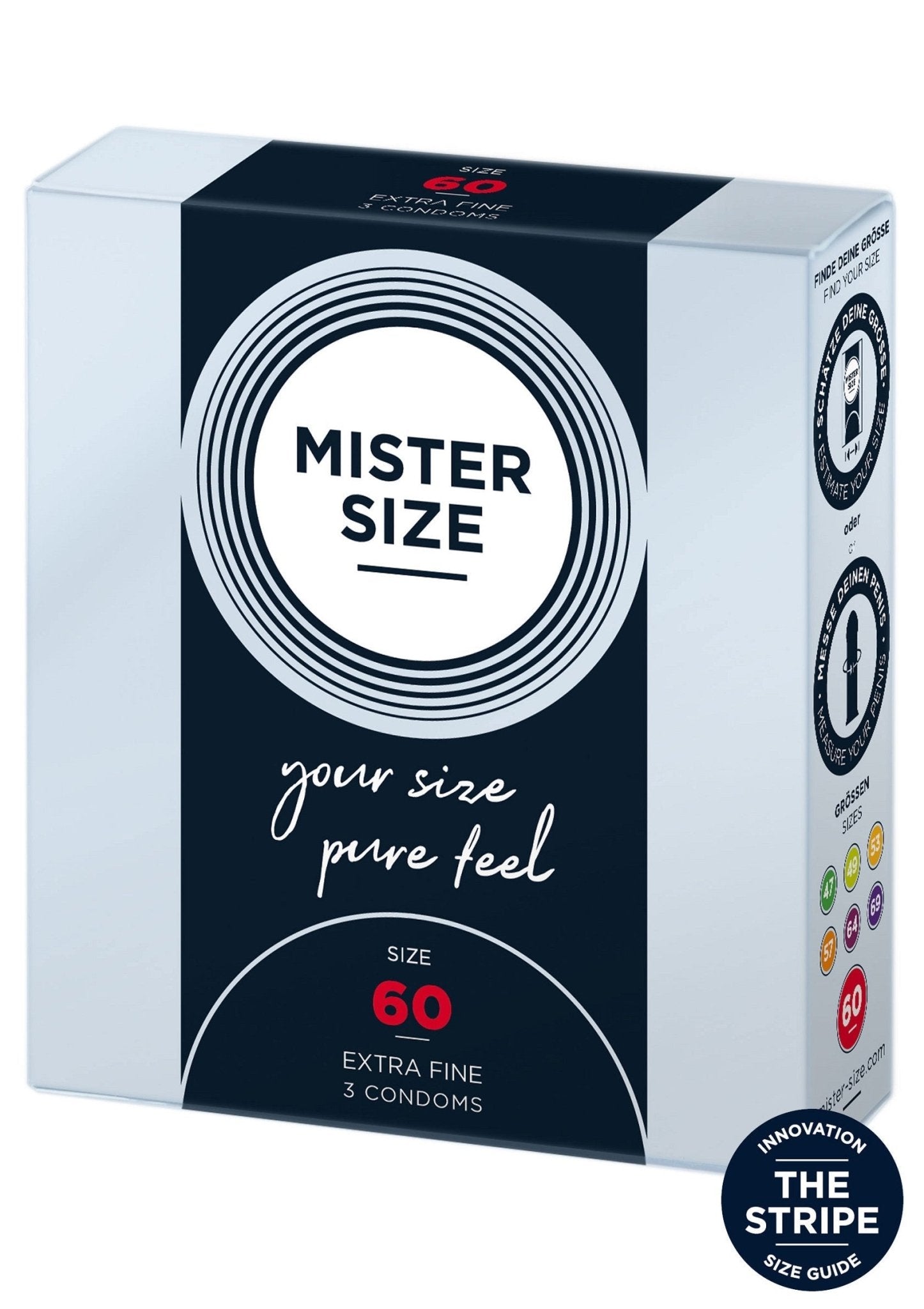 MISTER SIZE 60mm Condoms 3pcs - Hot Plaza
