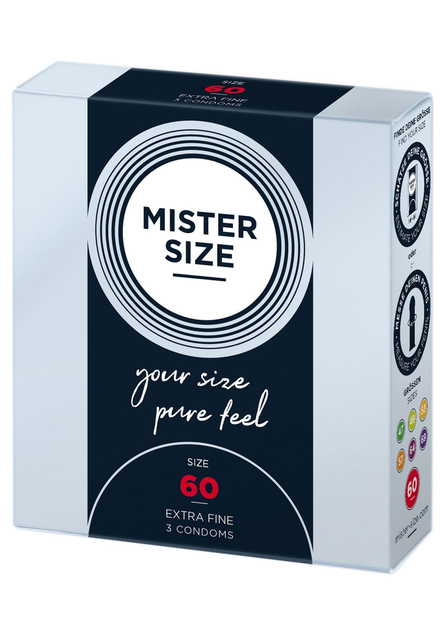 MISTER SIZE 60mm Condoms 3pcs - Hot Plaza