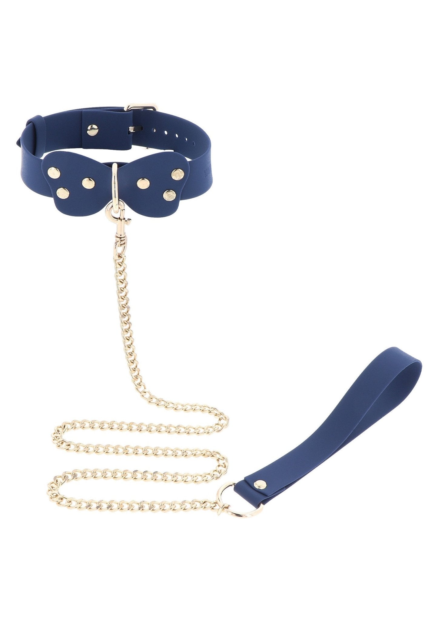 Siliconen Halsband Blauw met Vlinder en Riem - Hot Plaza